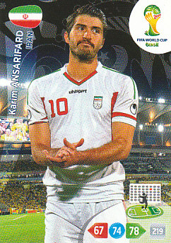 Karim Ansarifard Iran Panini 2014 World Cup #205